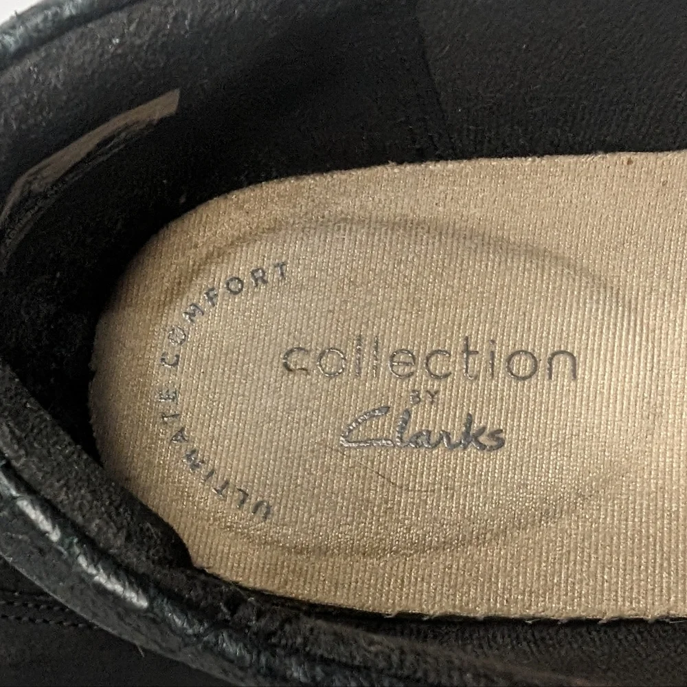 Clarks Mazy Squam 9.5 black leather comfy 2.5